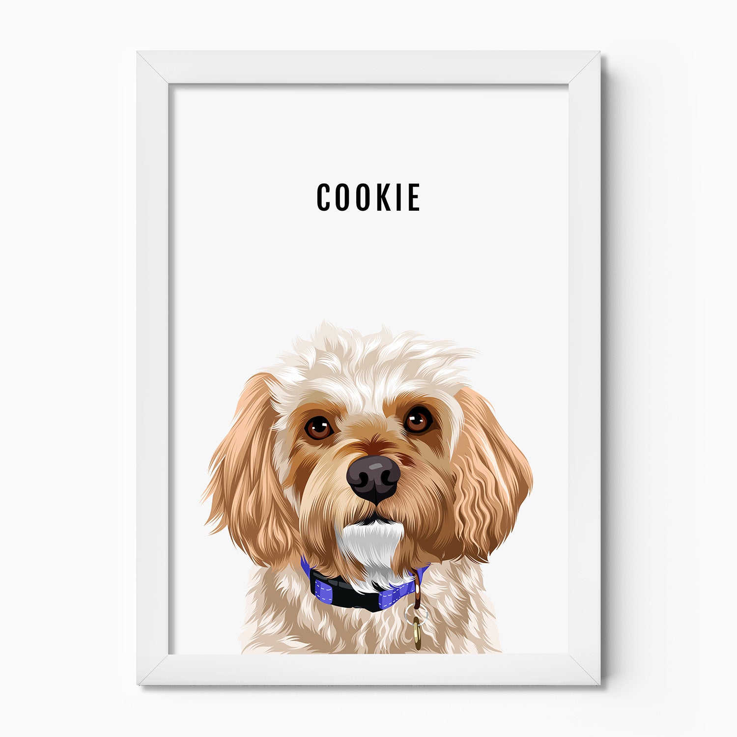 Personalised dog portrait – hand-drawn from customer photo. small dog
