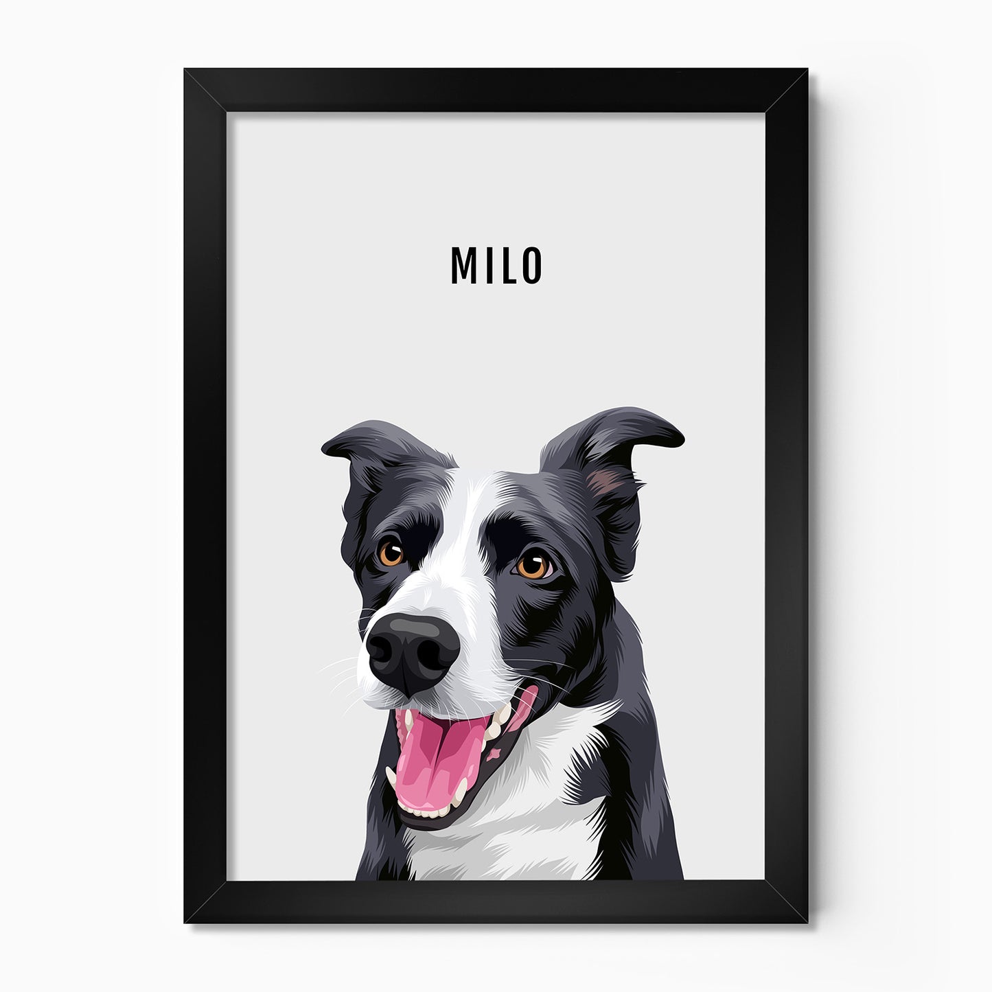 Personalised dog portrait – hand-drawn from customer photo.