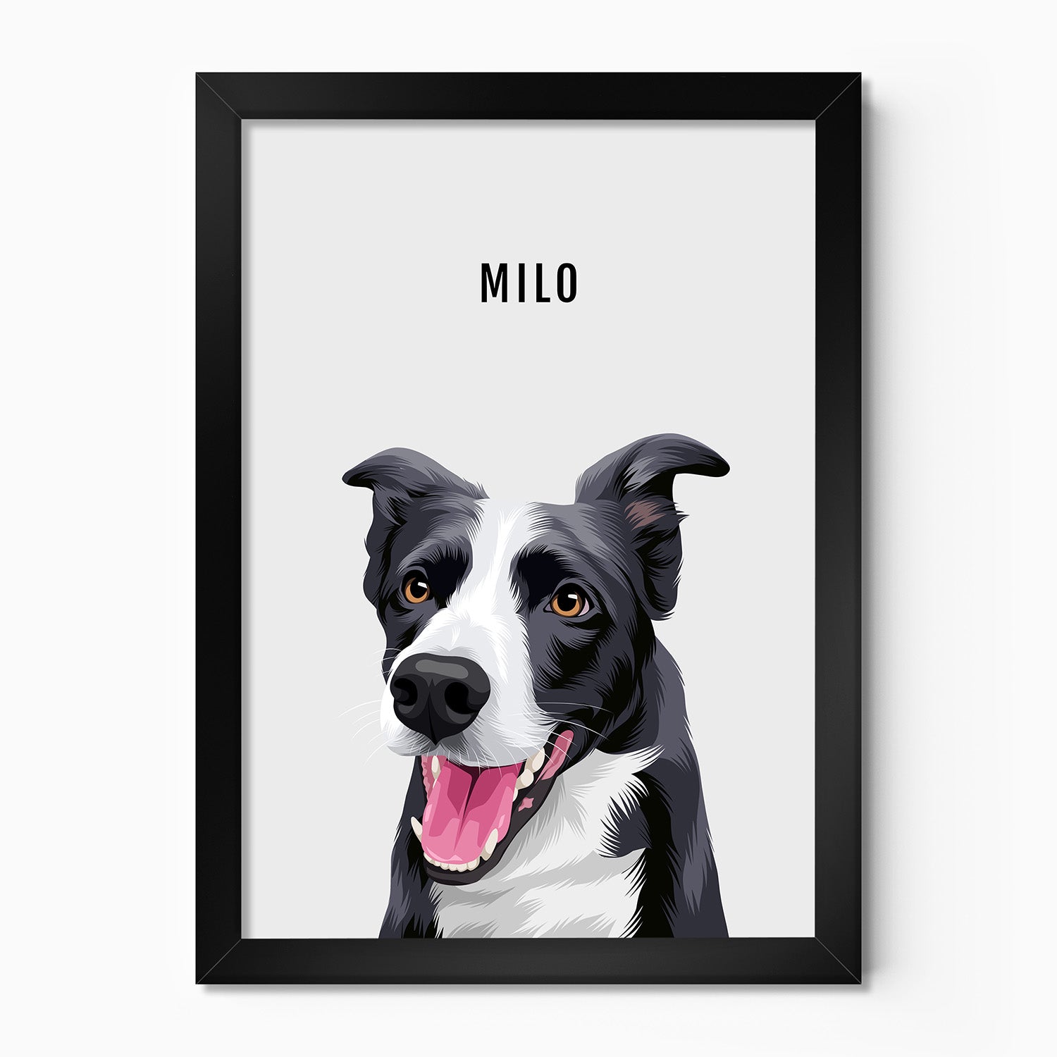 Personalised dog portrait – hand-drawn from customer photo.