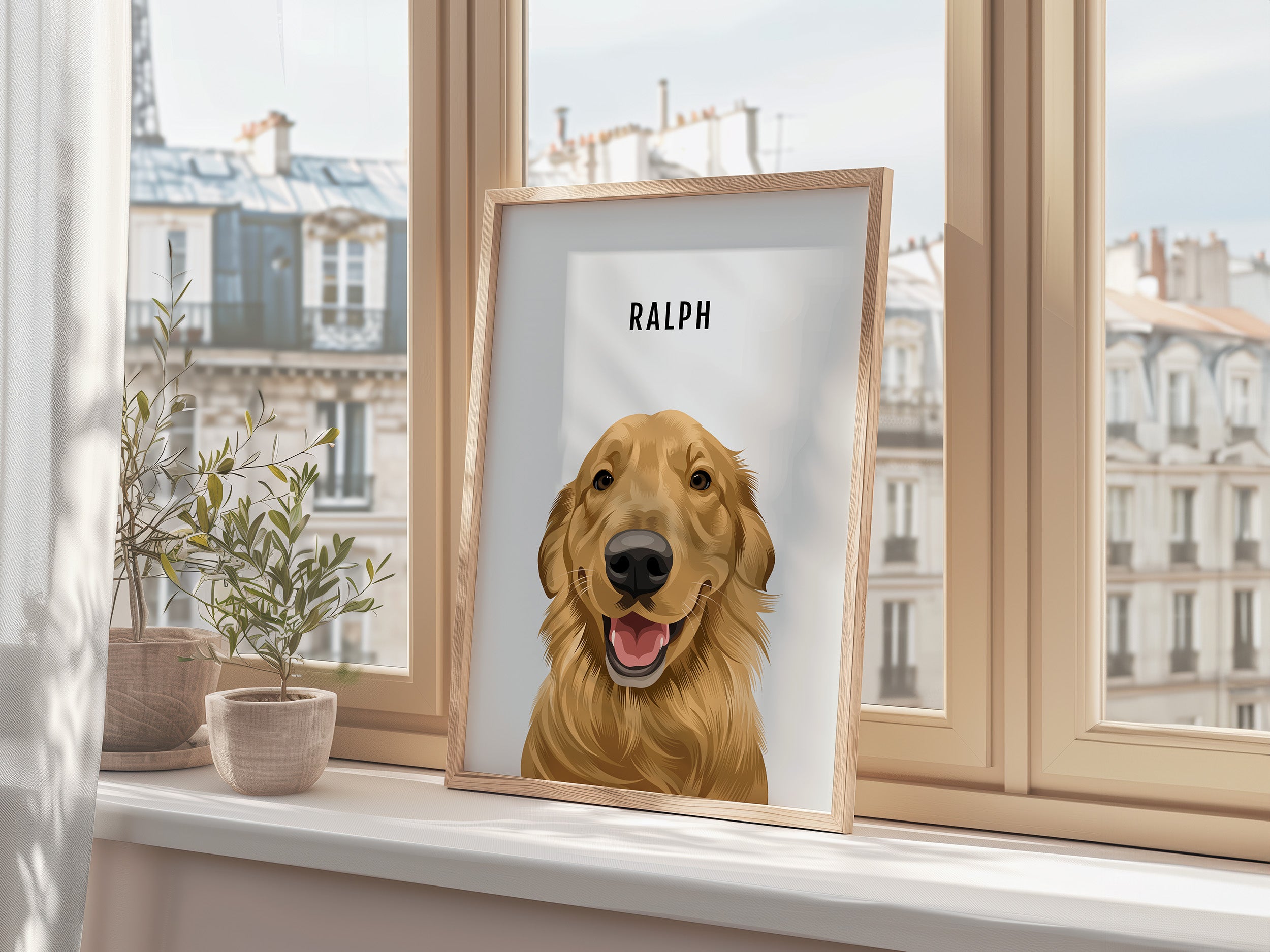 custom pet portrait from photo – dog illustration drawing