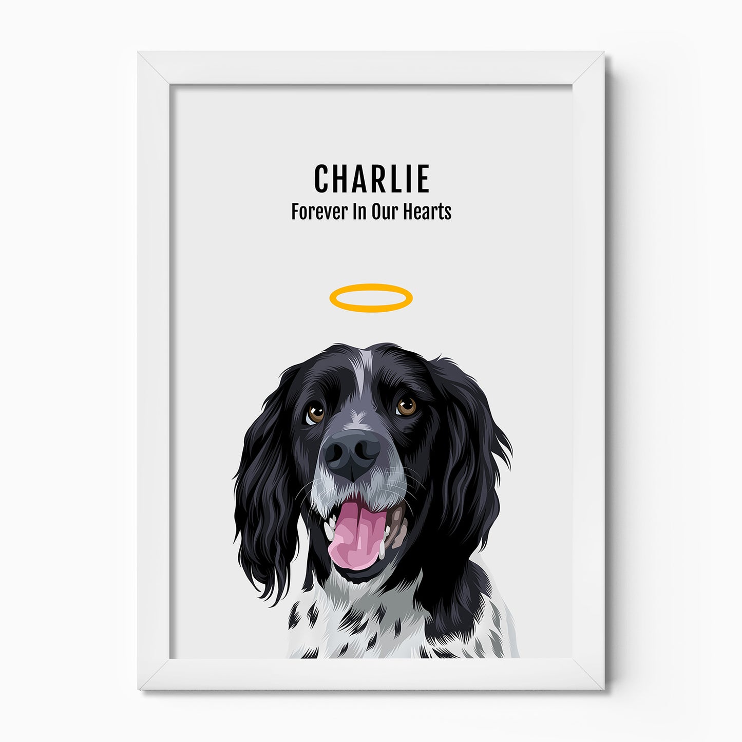 Spaniel Memorial Custom Drawn Pet Portrait