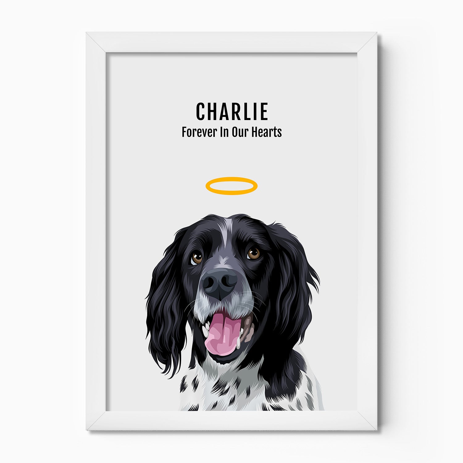 Spaniel Memorial Custom Drawn Pet Portrait