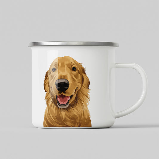 Custom Pet Portrait Enamel Mug