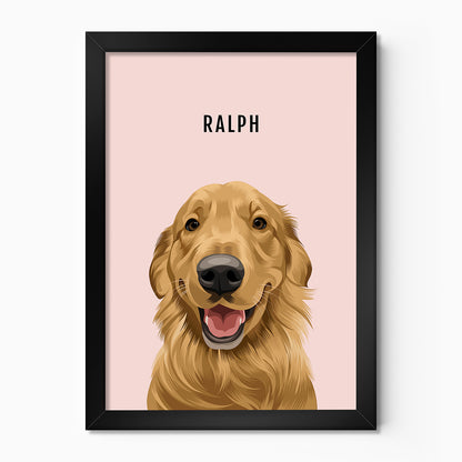 Custom Pet dog portrait – hand-drawn from customer photo