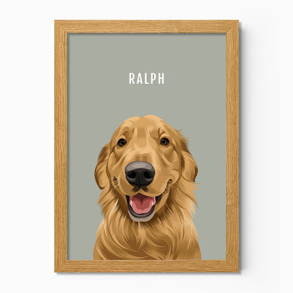 Custom Pet dog portrait – hand-drawn from customer photo