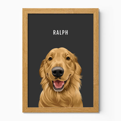 Custom Pet dog portrait – hand-drawn from customer photo