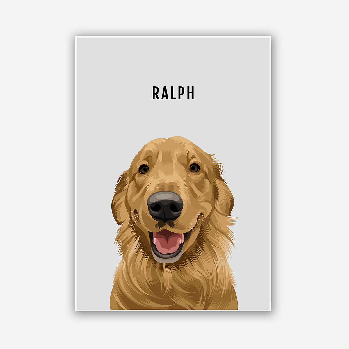 Custom Pet dog portrait – hand-drawn from customer photo Poster