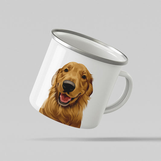 Custom Pet Portrait Enamel Mug