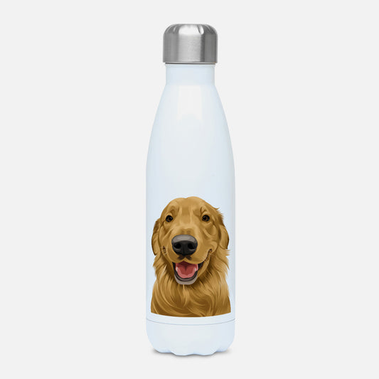 Custom Pet Portrait Stainless Steel Water Bottle